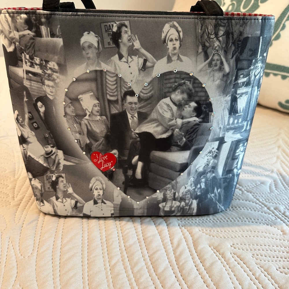 I Love Lucy Black and White Tote Bag